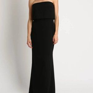 Bella Bridesmaids Parker Rose Strapless Floor Length Black Dress